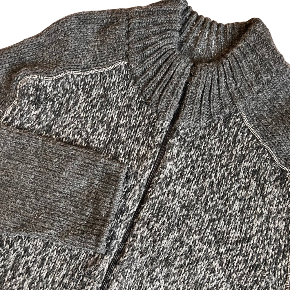 Daniele Fiesoli Italian Womens Wool Blend Oversized Full Zip Cardigan Sweater LG